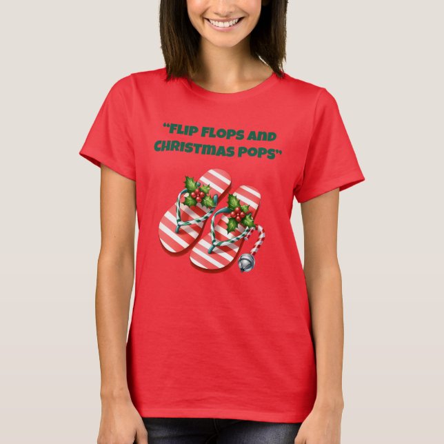 Camiseta T-Shirt-Tropical Christmas Family T Shirts (Anverso)