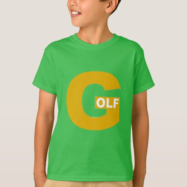 Camiseta  T-shirt vert trèfle  Enfants  DESIGN  GOLF  (Anverso)