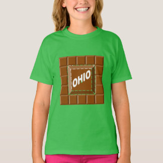 Camiseta T-shirt vert trèfle fille  CHOCOLAT  OHIO