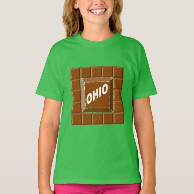 Camiseta T-shirt vert trèfle fille  CHOCOLAT  OHIO (Anverso)