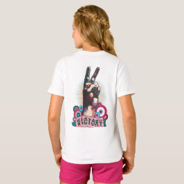 Camiseta T-Shirt – Victory Peace & Love Pop-Art Design