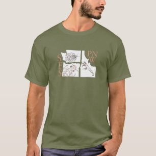 Camiseta T-Shirt washington E oregon P idaho T