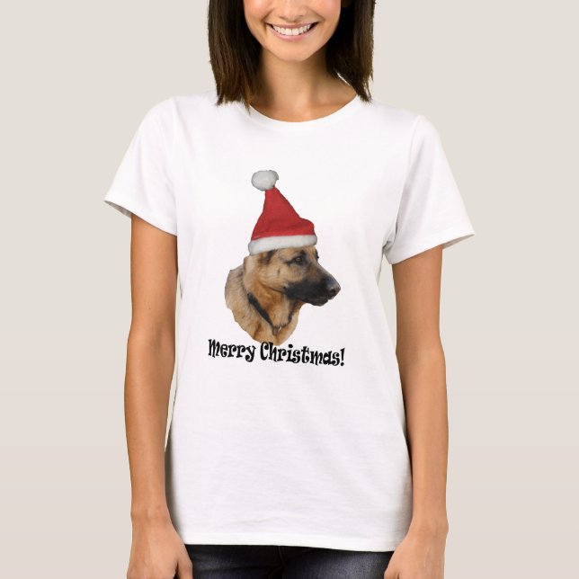 Camiseta T-Shirt Weihnachten "Schäferhund" (Anverso)