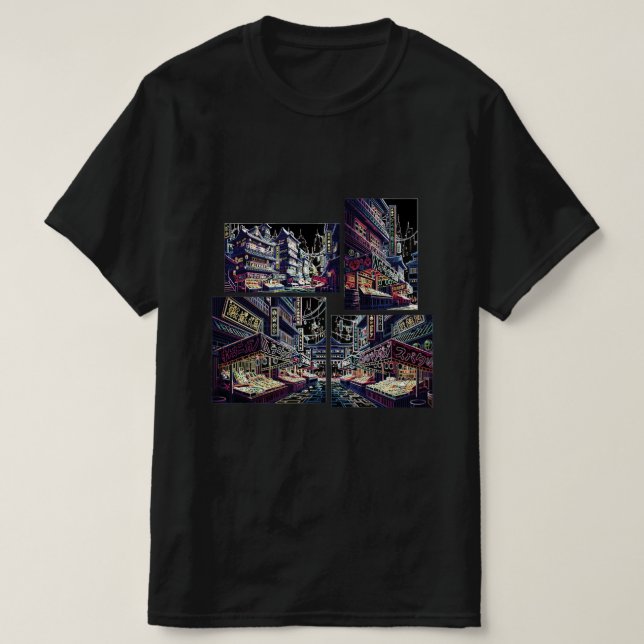 Camiseta T-Shirt Where Tradition Meets Neons Twilight (Diseño del anverso)