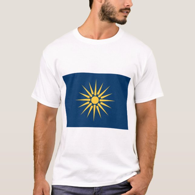 Camiseta T Shirt with Flag of Macedonia, Greece (Anverso)