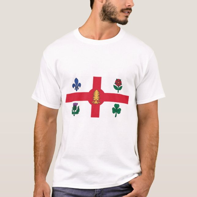 Camiseta T Shirt with Flag of Montreal, Canada (Anverso)