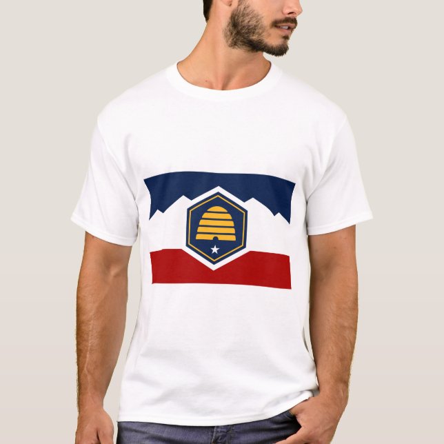 Camiseta T Shirt with Flag of Utah, USA (Anverso)