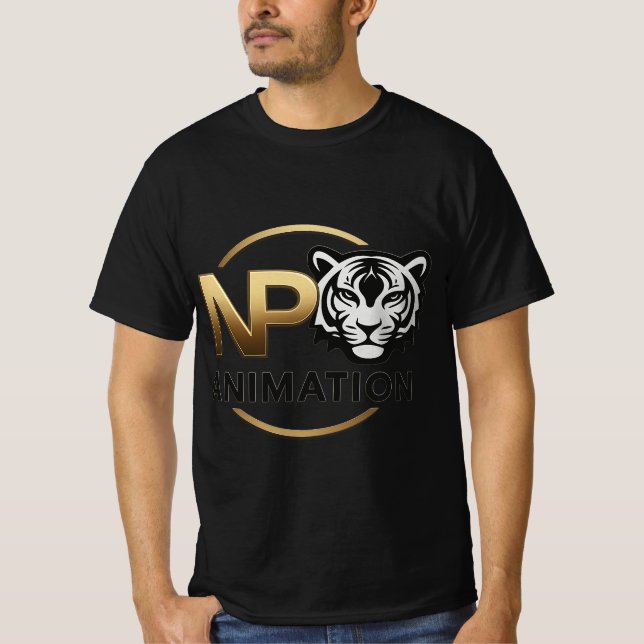 Camiseta   T-Shirt with Gold NP ANIMATION Logo – Bold Tiger (Anverso)