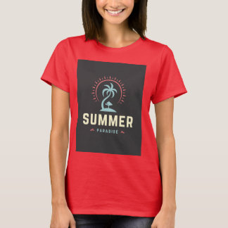 Camiseta T shirt with half sleeves Summer Paradise Design