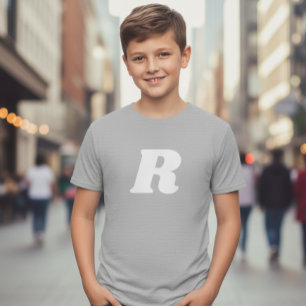 Camiseta T-shirt with letter for kids, Initial t-shirt 