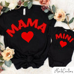 Camiseta T-shirt with phrase MAMA, Mother's Day<br><div class="desc">T-shirt with phrase MAMA,  Mother's Day,  T-shirt with phrase MAMA and heart in couple with your daughter,  for family celebrations like mother's day,  gifts for mom on special occasions like mom's birthday and mother's day.</div>