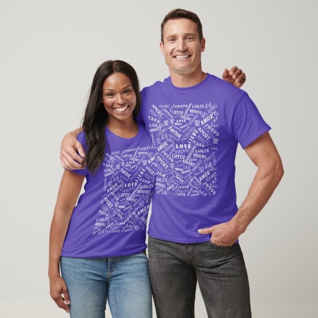 Camiseta T-Shirt with Text Multi Language Love Word (Unisexo)
