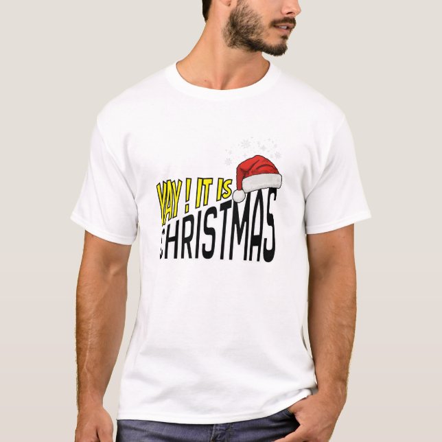 Camiseta T-Shirt : Yay! It's Christmas (white) (Anverso)
