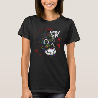Camiseta T-shirts with Love skull drawings