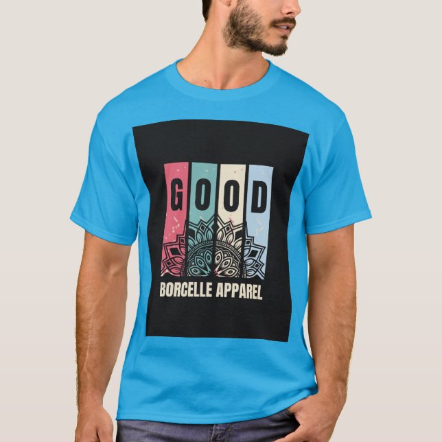 Camiseta T-sirt azul claro de los hombres clásicos (Anverso)