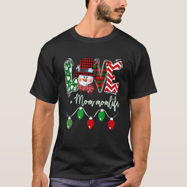 Camiseta T Snowman Love Life Navidades Red Plain (Anverso)