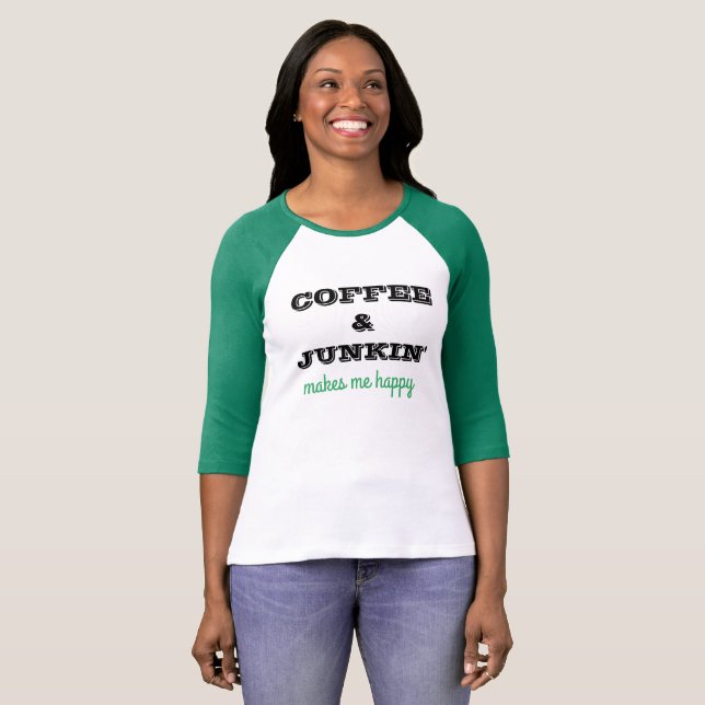 Camiseta T-thirt lindo con café y decir de Junkin (Anverso completo)