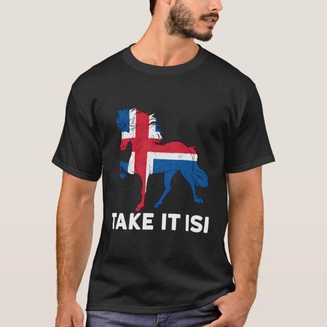 Camiseta Tã・Lt Evolución islandesa de caballos T (Anverso)
