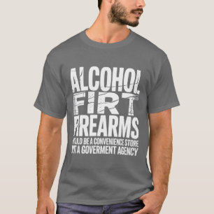 Camiseta Tabaco con alcohol y armas de fuego