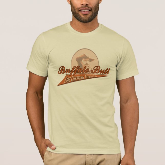 Camiseta Tabaco de mascar de la multa de Bull del búfalo (Anverso)