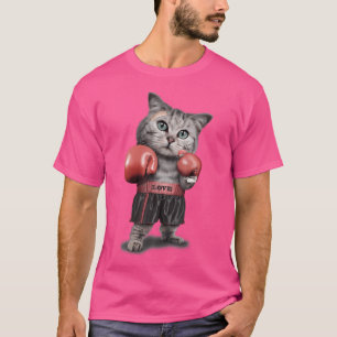 Camiseta Tabby Cat Como Campeón De Boxeo