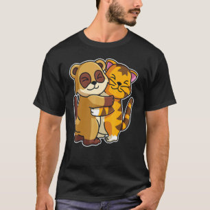 Camiseta Tabby Cat & Meerkat Cute Animales Para Mujeres Cud