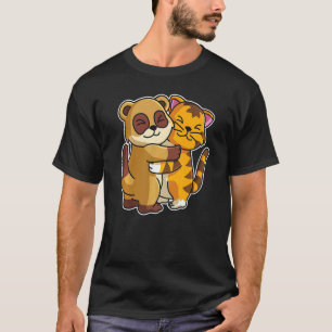 Camiseta Tabby Cat & Meerkat Cute Animales Para Mujeres Cud