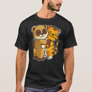 Camiseta Tabby Cat & Meerkat Cute Animales Para Mujeres Cud