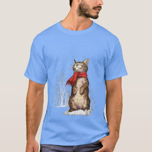Camiseta Tabby de Snowflakes Scarf navidades
