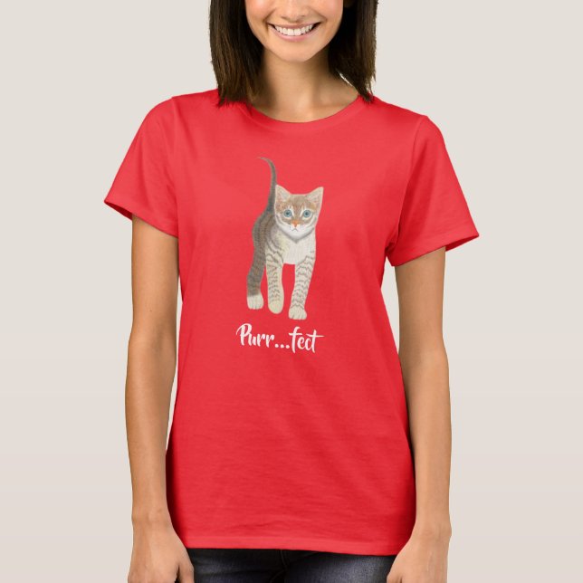 Camiseta Tabby Kitten Red Short Sleeved (Anverso)