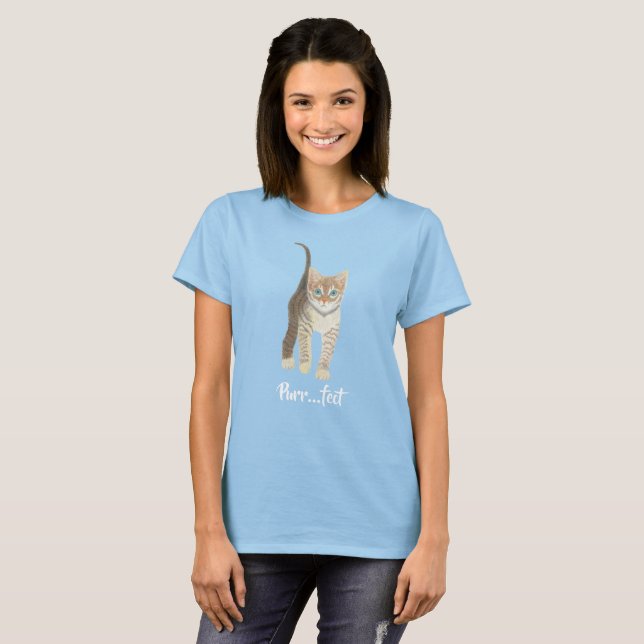 Camiseta Tabby Kitten Women's Light Blue (Anverso completo)