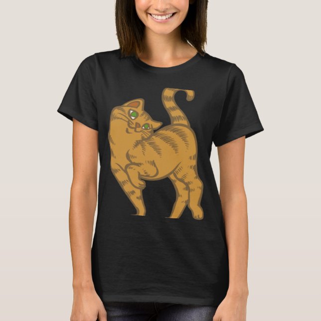 Camiseta Tabby Naranja Amarillo Tabby Cat Cute Kitty Kitteh (Anverso)