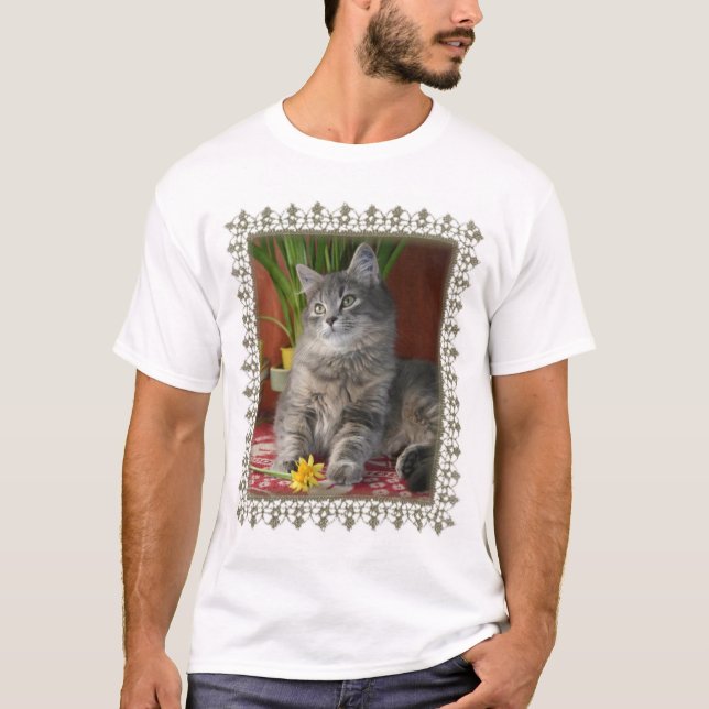 Camiseta Tabby y narcisos, ropa (Anverso)
