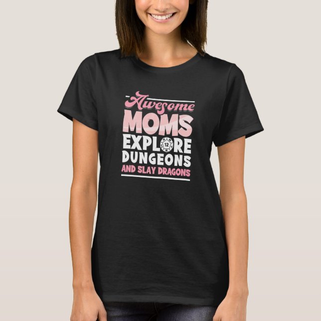 Camiseta Tabeletop Mamá Explorar Dungeons Dragons RPG Mo (Anverso)