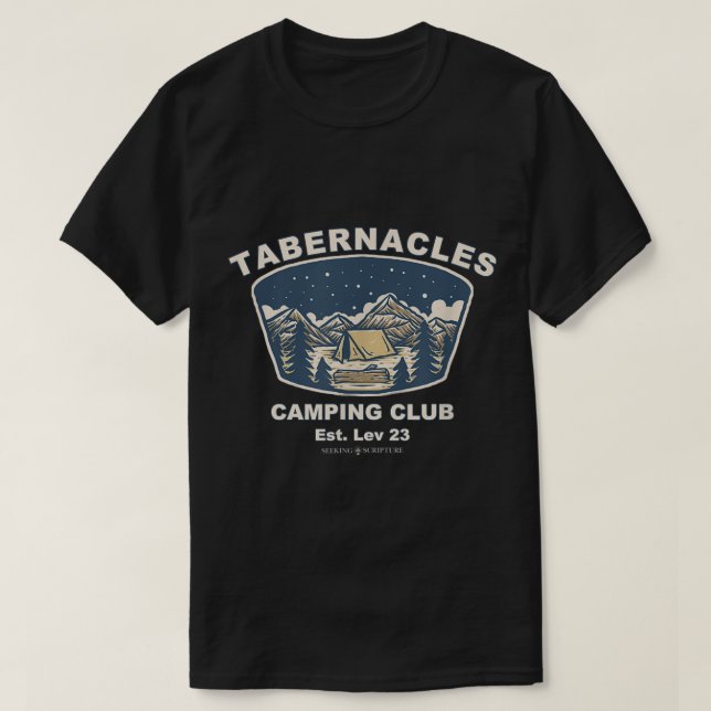 Camiseta Tabernacles Camping Club Sukkot (Diseño del anverso)