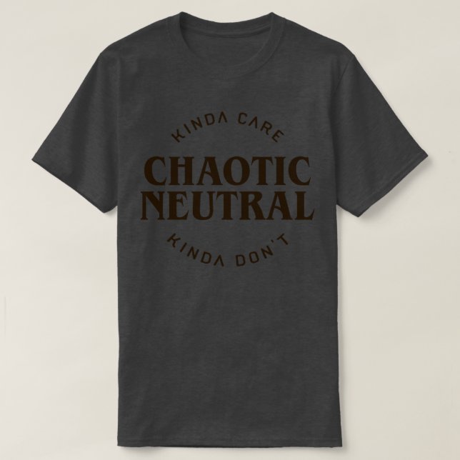Camiseta Tabla de alineación caótica neutral Kinda e Kinda  (Diseño del anverso)