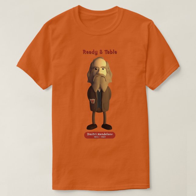 Camiseta Tabla de ampliaciones listas para Dmitri Mendeleev (Diseño del anverso)