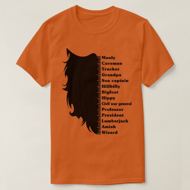 Camiseta Tabla de crecimiento de barbas para barbas (Diseño del anverso)
