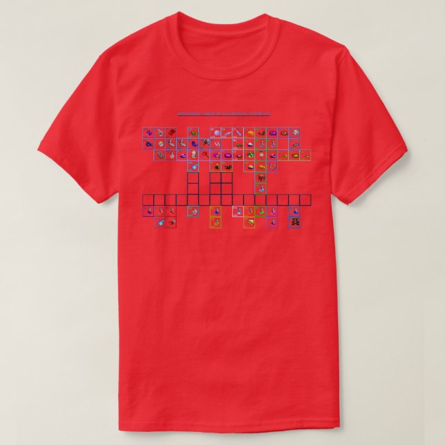 Camiseta Tabla de elementos de poción alquimista de Kyrandi (Diseño del anverso)