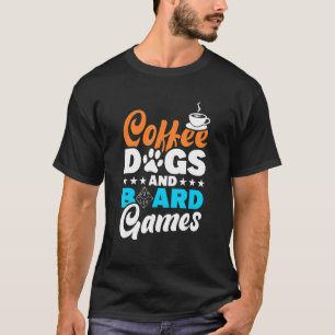 Camiseta tabla de juego de perros de café tableta de juego