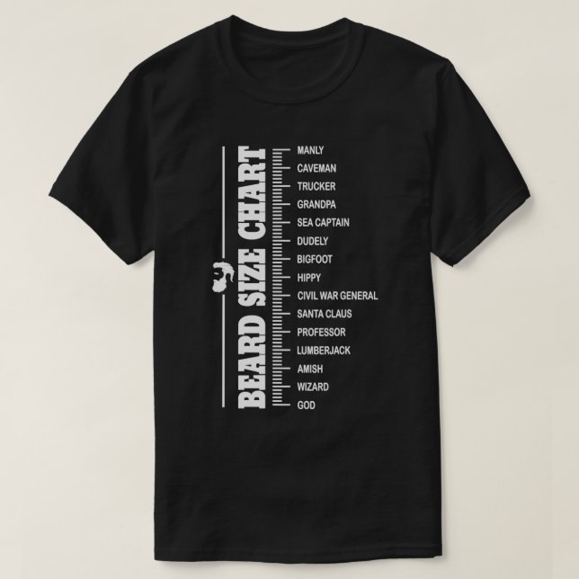 Camiseta Tabla de medición de barba Barba 1 (Diseño del anverso)