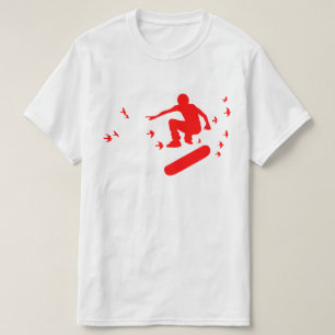 Camiseta tabla de patinaje con aves