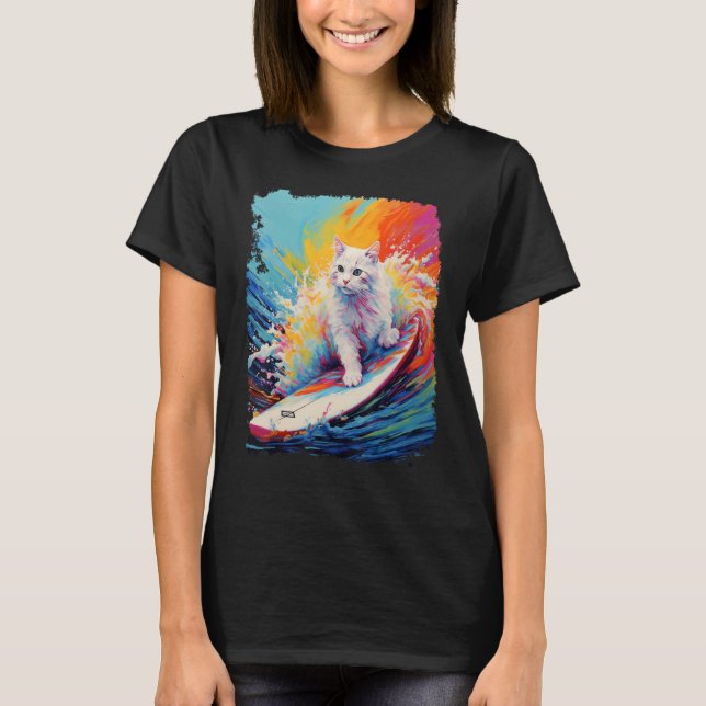 Camiseta Tabla de Remo Gato Blanco (Anverso)