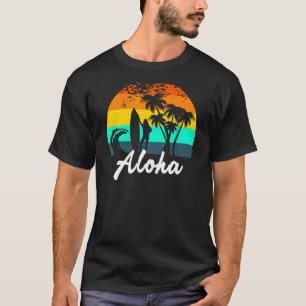 Camiseta tabla de surf Aloha Hawaii Island Palm Beach