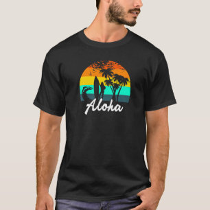 Camiseta tabla de surf Aloha Hawaii Island Palm Beach