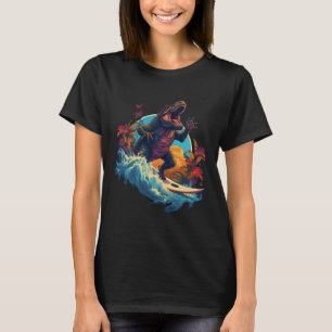 Camiseta Tabla de surf de dinosaurio Playa Surf Surfer Dino