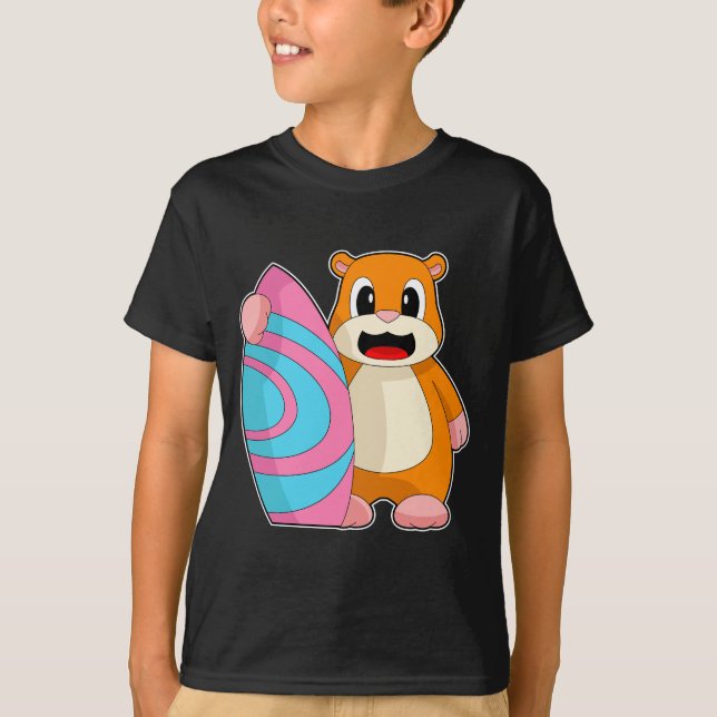 Camiseta tabla de surf de Hamster (Anverso)