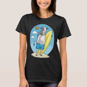 Camiseta Tabla de surf de playa de vaca verano