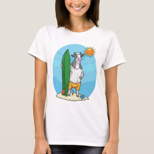 Camiseta Tabla de Surf Playa Vaca Verano