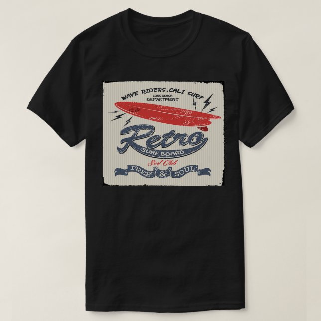 Camiseta Tabla de surf retro T (Diseño del anverso)